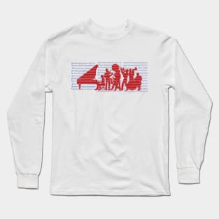 Silhouette de Jazz Red White and Blue Version Long Sleeve T-Shirt